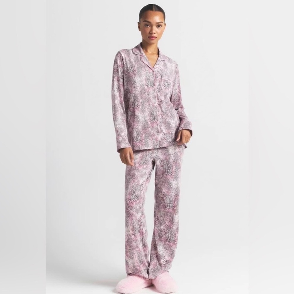 SKIMS Long Sleeve Pajama Set Bloom Animal Print NWT / SIZE XL - Picture 3 of 7